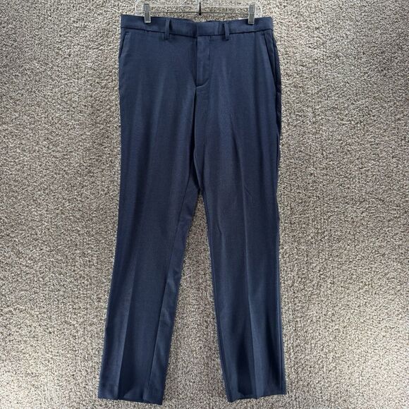 Perry Ellis Portfolio Travel Luxe Pants Mens 32x32 Bearing Sea Blue Slim Fit New - Picture 1 of 13